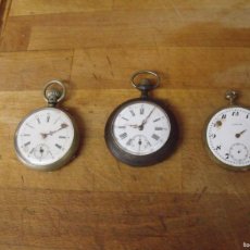 Relojes de bolsillo: 3 ANTIGUO RELOJES DE BOLSILLO-AÑO 1900-LOTE 259-81