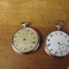 Relojes de bolsillo: 2 RELOJES DE BOLSILLO ANTIGUOS EN ACERO-LOTE 259-81