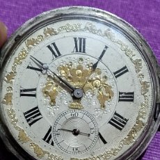 Relojes de bolsillo: RELOJ ANTIGUO BOLSILLO DE PLATA LSABELINO CARGA MANUAL 1870-1900