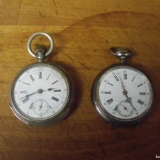 Relojes de bolsillo: 2 RELOJES ANTIGUOS DE BOLSILLO-EN PLATA PUNZONADA-AÑO 1890-LOTE 259-82