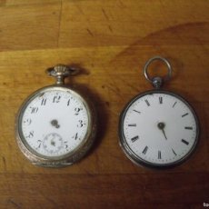 Relojes de bolsillo: 2 ANTIGUOS RELOJES BOLSILLO EN PLATA PUNZONADA-AÑO1890-LOTE 259-82