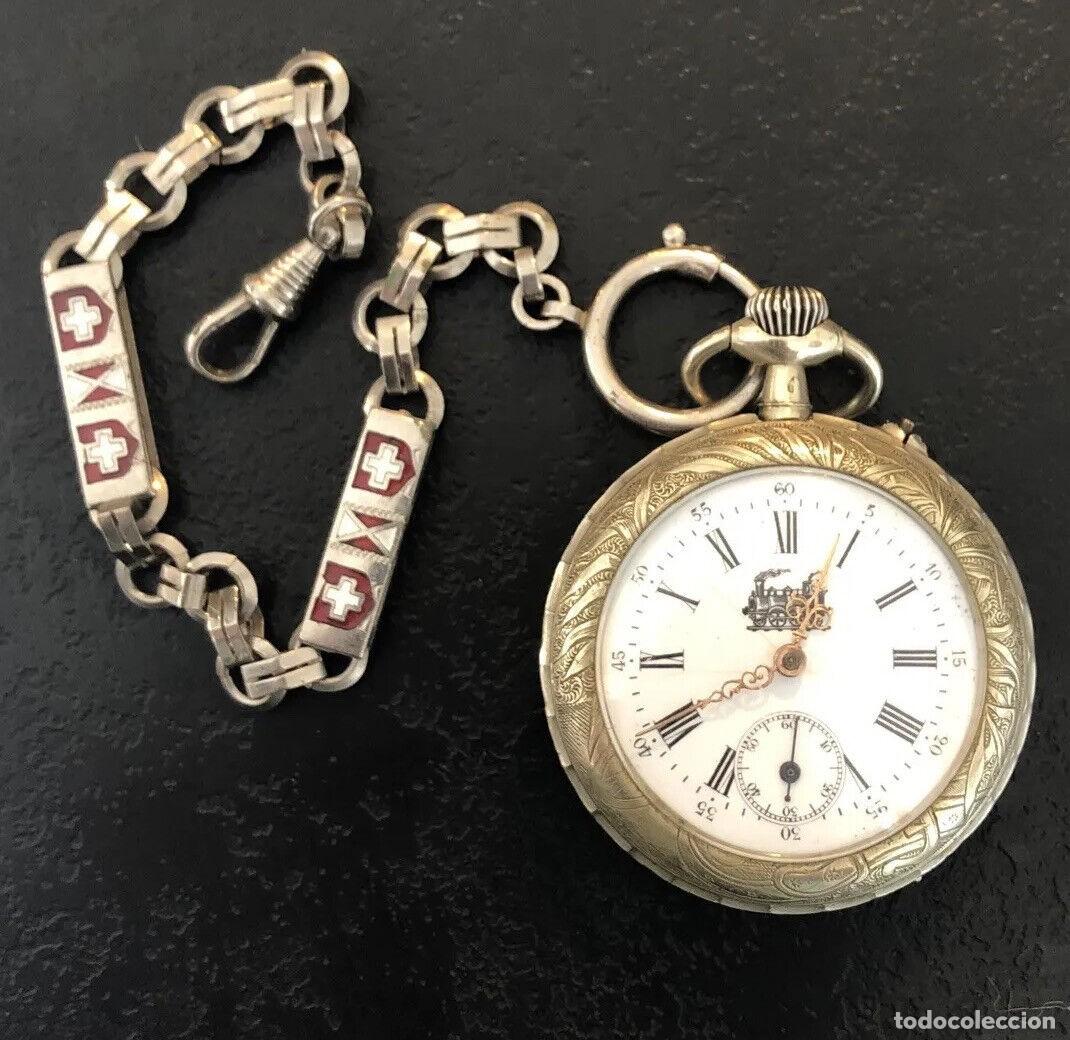 Reloj de Bolsillo Omega de Plata Maciza. Suiza, Circa 1920. En Perfecto  Funcionamiento