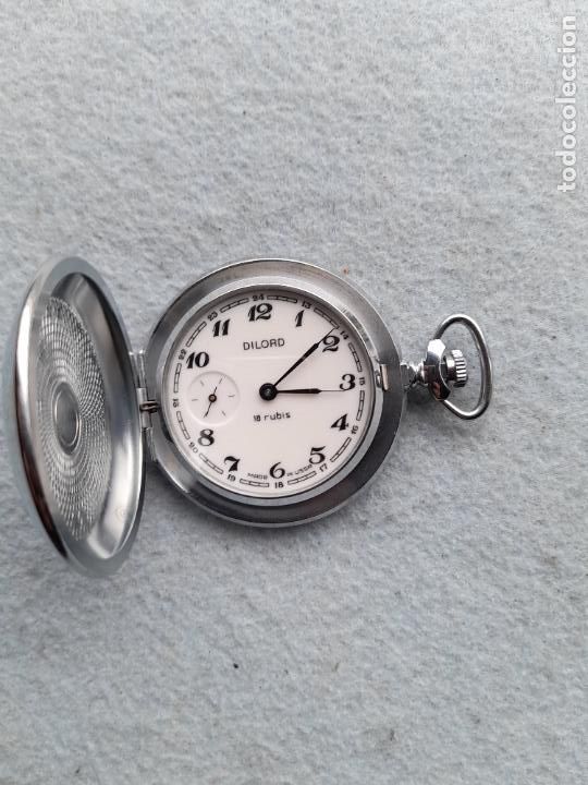 Relojes de bolsillo: Reloj de bolsillo Marca Dilord. Funcionando. - Foto 9