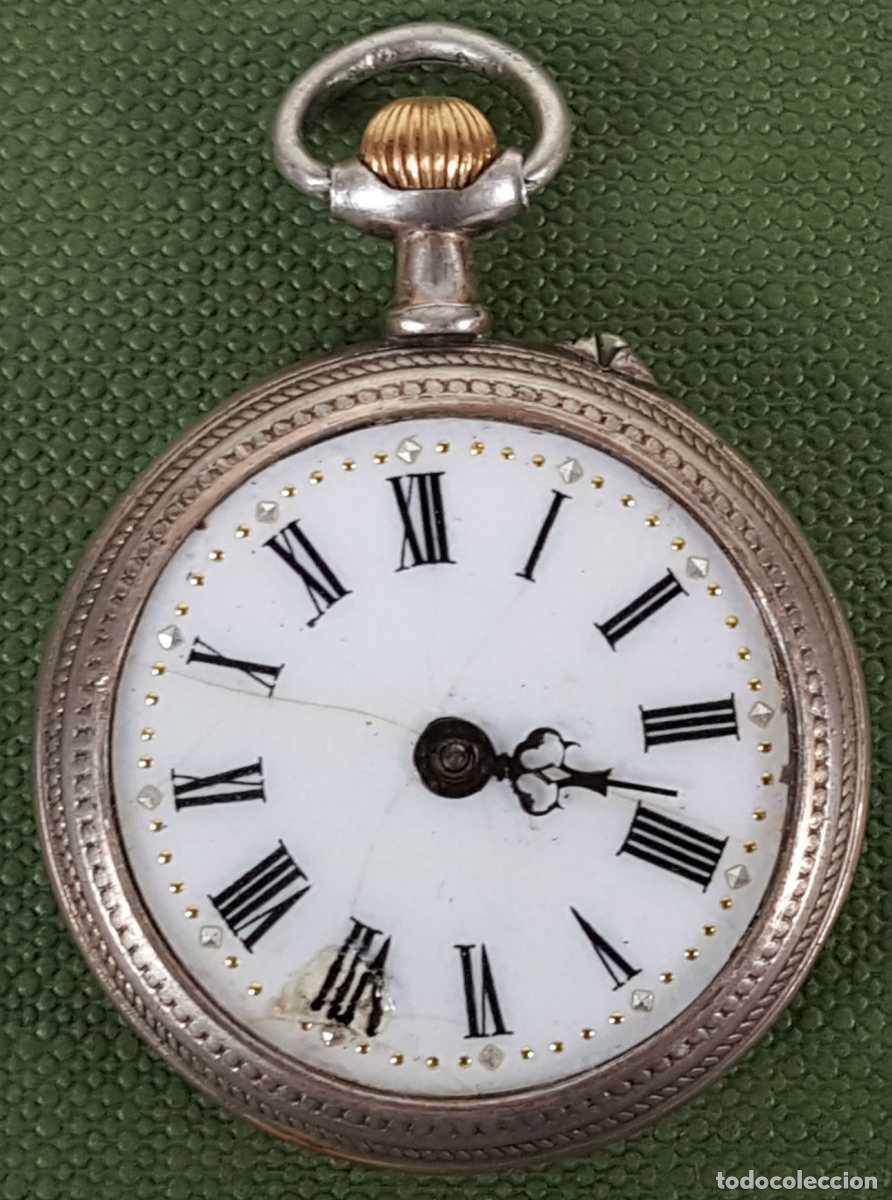 Reloj de bolsillo de plata Suizo del siglo XIX.