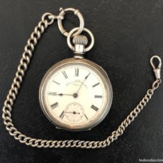 Relojes de bolsillo: ANTIGUO-RELOJ COLECCIONISTA WALTHAM-USA- RELOJERIA LA PERLA-MEXICO-LEONTINA PLATA-FUNCIONA-259-82