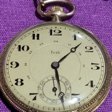 Relojes de bolsillo: RELOJ BOLSILLO CARGA MANUAL TRIB BAÑO ORO 20 MICRON