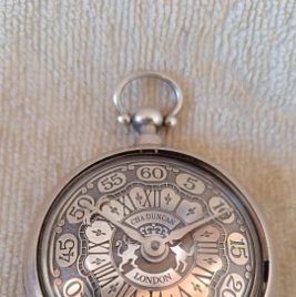 Reloj catalina de plata inglés firmado circa 1800 1810 casi a estrenar con chichonera funciona MIRA