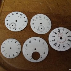 Relojes de bolsillo: 5 ESFERAS ANTIGUAS EN PORCELANA PARA RELOJES DE BOLSILLO ANTIGUOS.LOTE 565-LIP Y ROSKOFF