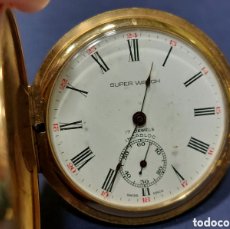 Relojes de bolsillo: RELOJ DE BOLSILLO SUPER WATCH, CHAPADO ORO, FUNCIONANDO ,CON CADENA
