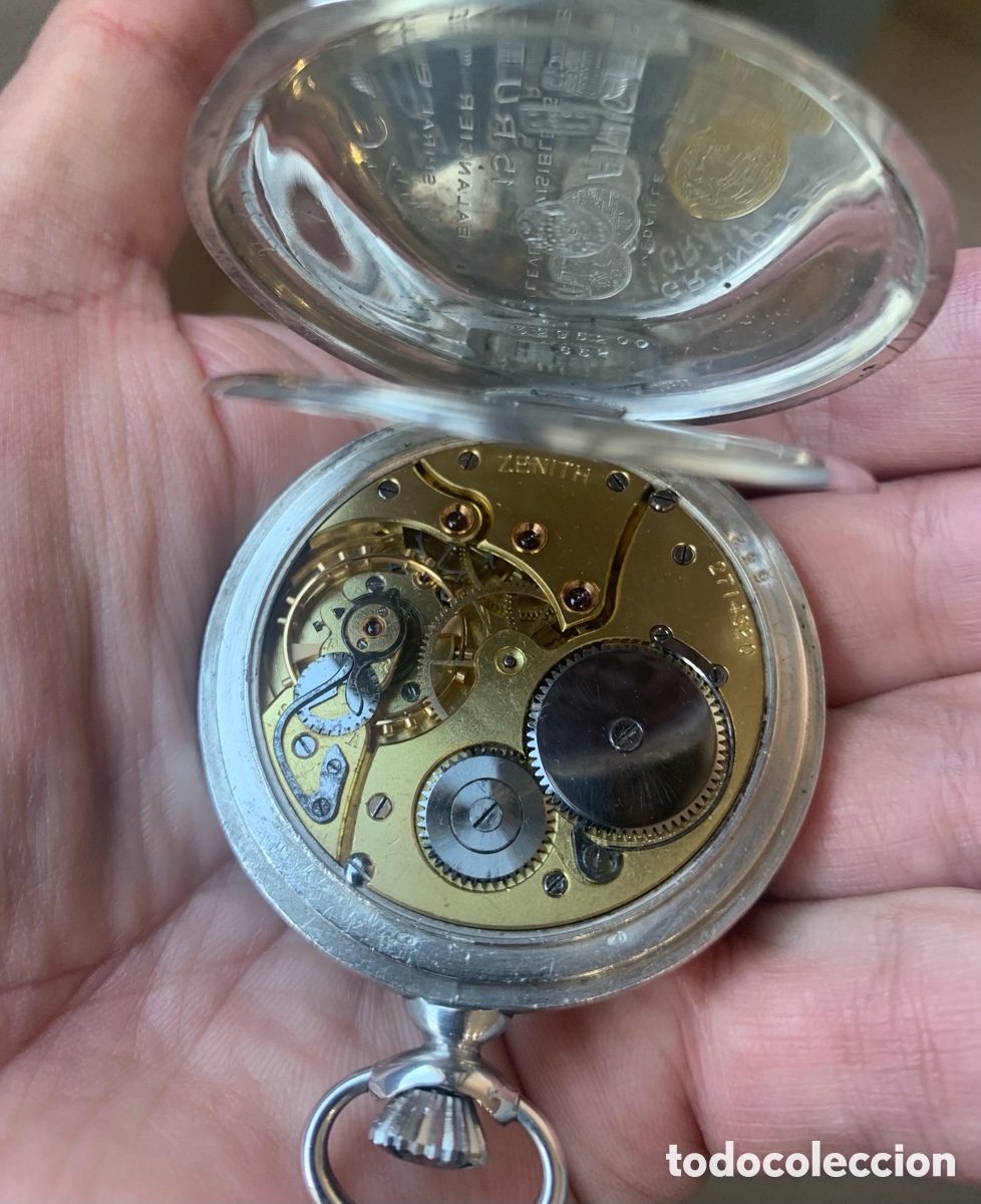 Relojes de bolsillo: Reloj Zenith en plata - Foto 8