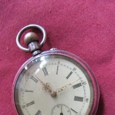 Relojes de bolsillo: RELOJ ANTIGUO DE BOLSILLO MECÁNICO SUIZO DE PLATA A CUERDA MANUAL AÑO PERIODO 1880 - 1900 Y FUNCIONA