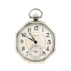 Relojes de bolsillo: WALTHAM, USA. RELOJ DE BOLSILLO DE CABALLERO. LEPINE Y REMONTOIR. CIRCA 1920. ORO BLANCO 14K. - MOVI