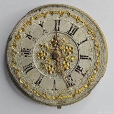 Relojes de bolsillo: MAQUINARIA ANTIGUO RELOJ BOLSILLO-ESFERA MOTIVOS ORO-AGUJAS-DIAMETRO 27,67 MM MILIMETROS-PPIOS. 1900
