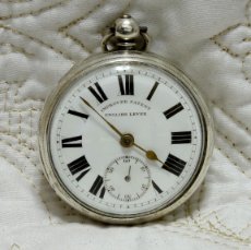 Relojes de bolsillo: IMPRESIONANTE RELOJ DE PLATA ANTIGUO IMPROVED PATENT ENGLISH LEVER, CUERDA A LLAVE REF.95.REL