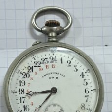 Relojes de bolsillo: RARO RELOJ DE BOLSILLO DE 24 HORAS MAQUINARIA DE CUERDA SUIZA, FUNCIONA PERO SE PARA