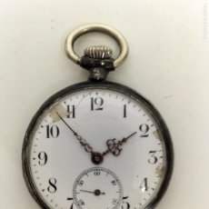 Relojes de bolsillo: RELOJ DE BOLSILLO CRONOMETRO DE PLATA - DOS TAPAS