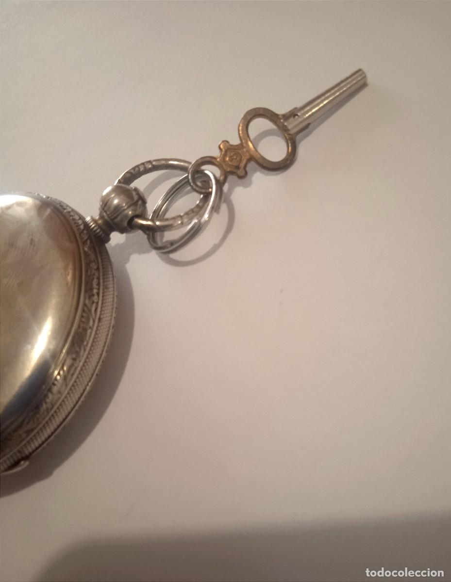 Relojes de bolsillo: RELOJ DE BOLSILLO CHATELAIN TRAMELAN DE PLATA CON CARGA DE LLAVE - Foto 3