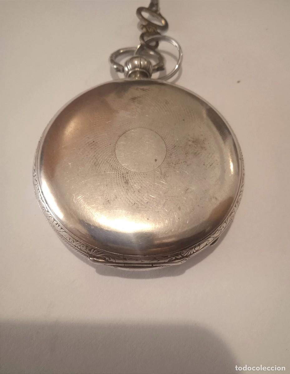 Relojes de bolsillo: RELOJ DE BOLSILLO CHATELAIN TRAMELAN DE PLATA CON CARGA DE LLAVE - Foto 4