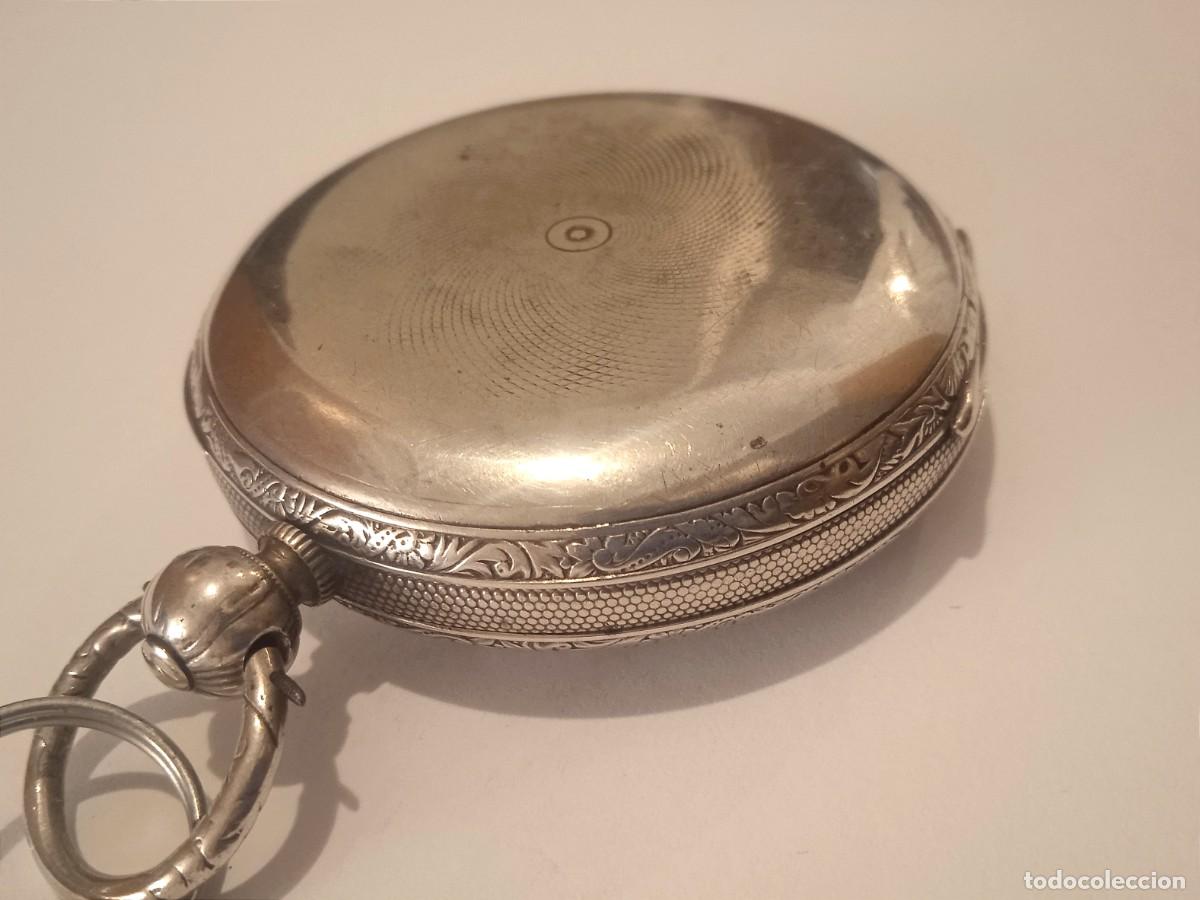 Relojes de bolsillo: RELOJ DE BOLSILLO CHATELAIN TRAMELAN DE PLATA CON CARGA DE LLAVE - Foto 5