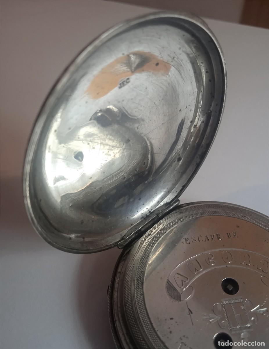 Relojes de bolsillo: RELOJ DE BOLSILLO CHATELAIN TRAMELAN DE PLATA CON CARGA DE LLAVE - Foto 8
