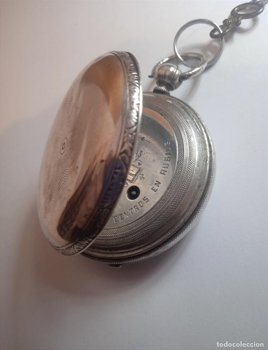 Relojes de bolsillo: RELOJ DE BOLSILLO CHATELAIN TRAMELAN DE PLATA CON CARGA DE LLAVE - Foto 10