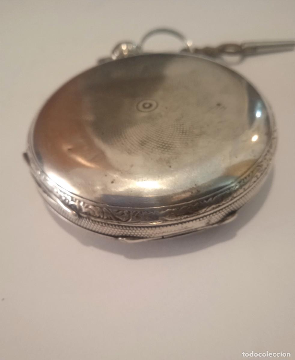 Relojes de bolsillo: RELOJ DE BOLSILLO CHATELAIN TRAMELAN DE PLATA CON CARGA DE LLAVE - Foto 11