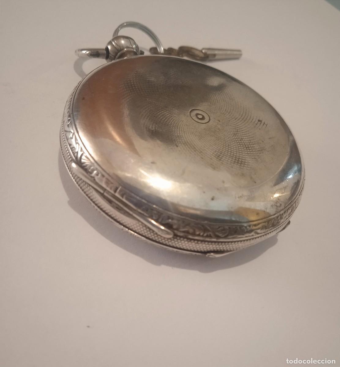 Relojes de bolsillo: RELOJ DE BOLSILLO CHATELAIN TRAMELAN DE PLATA CON CARGA DE LLAVE - Foto 12