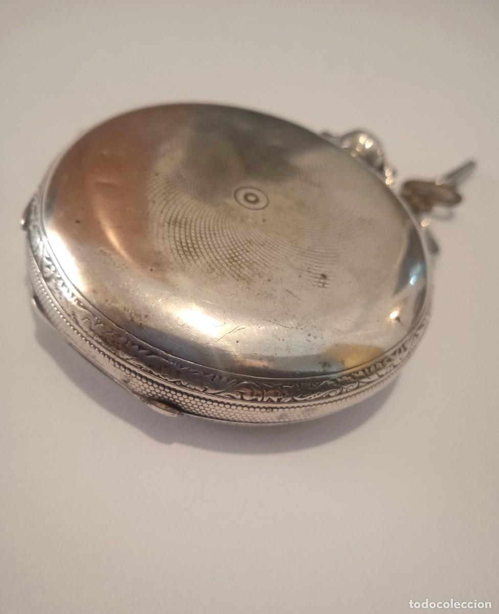 Relojes de bolsillo: RELOJ DE BOLSILLO CHATELAIN TRAMELAN DE PLATA CON CARGA DE LLAVE - Foto 13