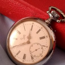 Relojes de bolsillo: RELOJ BOLSILLO PLATA LONGINES TRILLA 1A 15 RUBIS CARGA MANUAL.