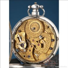 Relojes de bolsillo: RELOJ DE BOLSILLO DÚPLEX INGLÉS ANTIGUO PARA EL MERCADO CHINO. PLATA. CIRCA 1800
