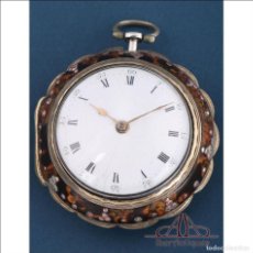 Relojes de bolsillo: RELOJ DE BOLSILLO CATALINO ANTIGUO DE PLATA. 2 CAJAS. GEORGE BYFIELD, LONDRES, CIRCA 1775