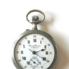 Relojes de bolsillo: RELOJ BOLSILLO FEUVRIER A EPINAL 3 TAPAS CINZELADAS, FUNCIONA. MED. 4,50 CM