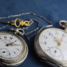 Relojes de bolsillo: 2X RELOJES DE BOLSILLO ANTIGUOS PLATA 800| REMONTOIR ANCRE 15 RUBÍS Y K. MAKOULIAN CONSTANTINOPLE