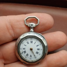 Relojes de bolsillo: ANTIGUO RELOJ A CUERDA DE LLAVE DE PLATA
