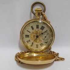 Relojes de bolsillo: RELOJ DE BOLSILLO ORO 18K SILVERLY GENEVE, 15 RUBÍS, 49 MM. MUY BUEN ESTADO. FUNCIONANDO.