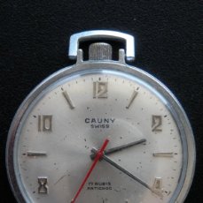 Relojes de bolsillo: RELOJ BOLSILLO MARCA CAUNY, VINTAGE, 39,6 MM PARA REPARAR