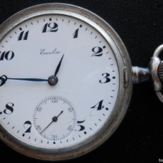 Relojes de bolsillo: RELOJ BOLSILLO DE PLATA 3 TAPAS MARCA ECCELSO, 50 MM PARA REPARAR, 68 GRAMOS