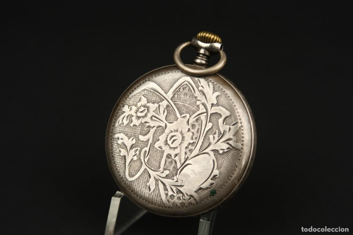 Relojes de bolsillo: Antiguo Reloj de Bolsillo de Plata - Foto 7