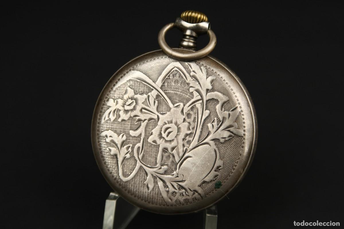 Relojes de bolsillo: Antiguo Reloj de Bolsillo de Plata - Foto 8
