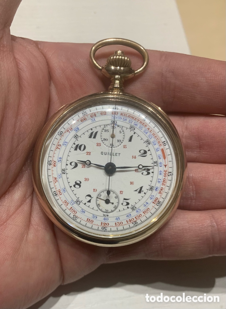 Relojes de bolsillo: Reloj chronograph de bolsillo Quillet - Foto 7