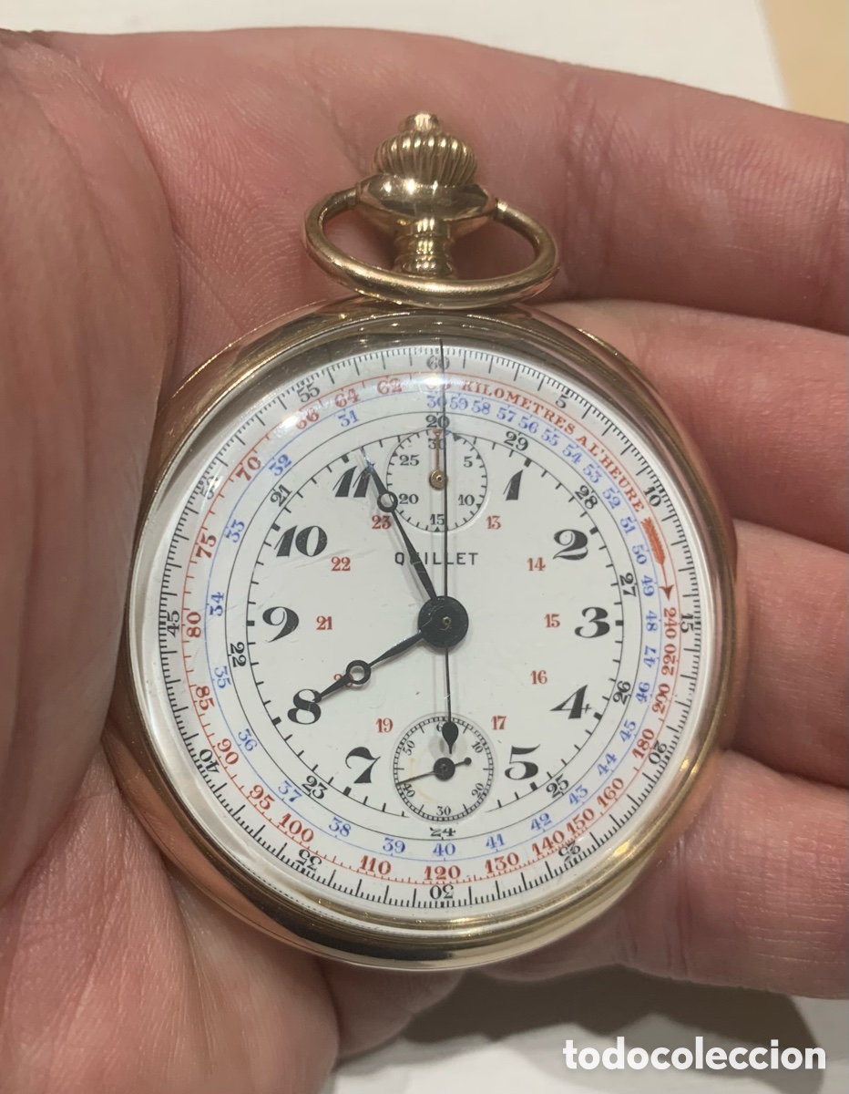 Relojes de bolsillo: Reloj chronograph de bolsillo Quillet - Foto 1