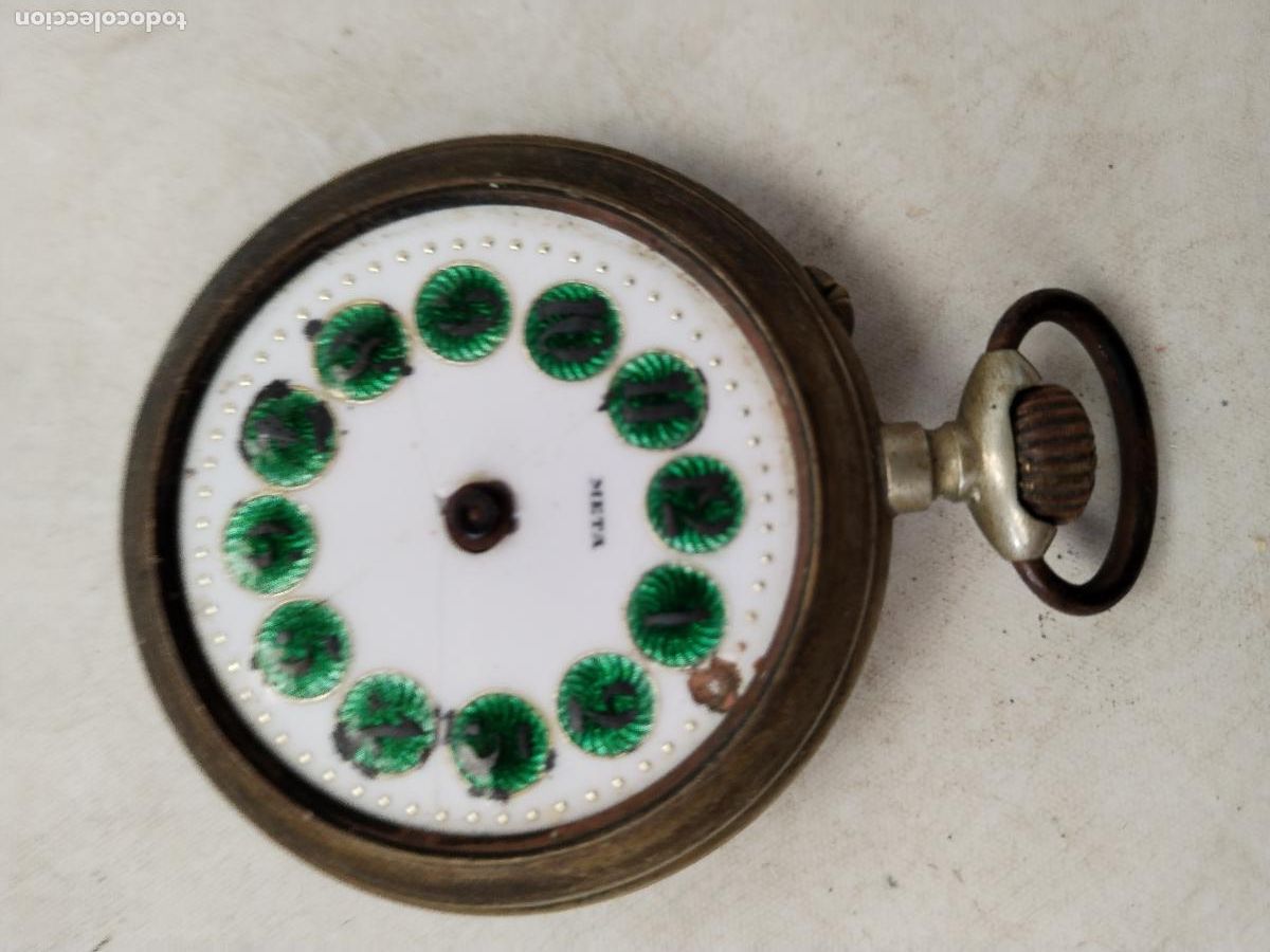 Relojes de bolsillo: antiguo reloj de bolsillo meta - Foto 4