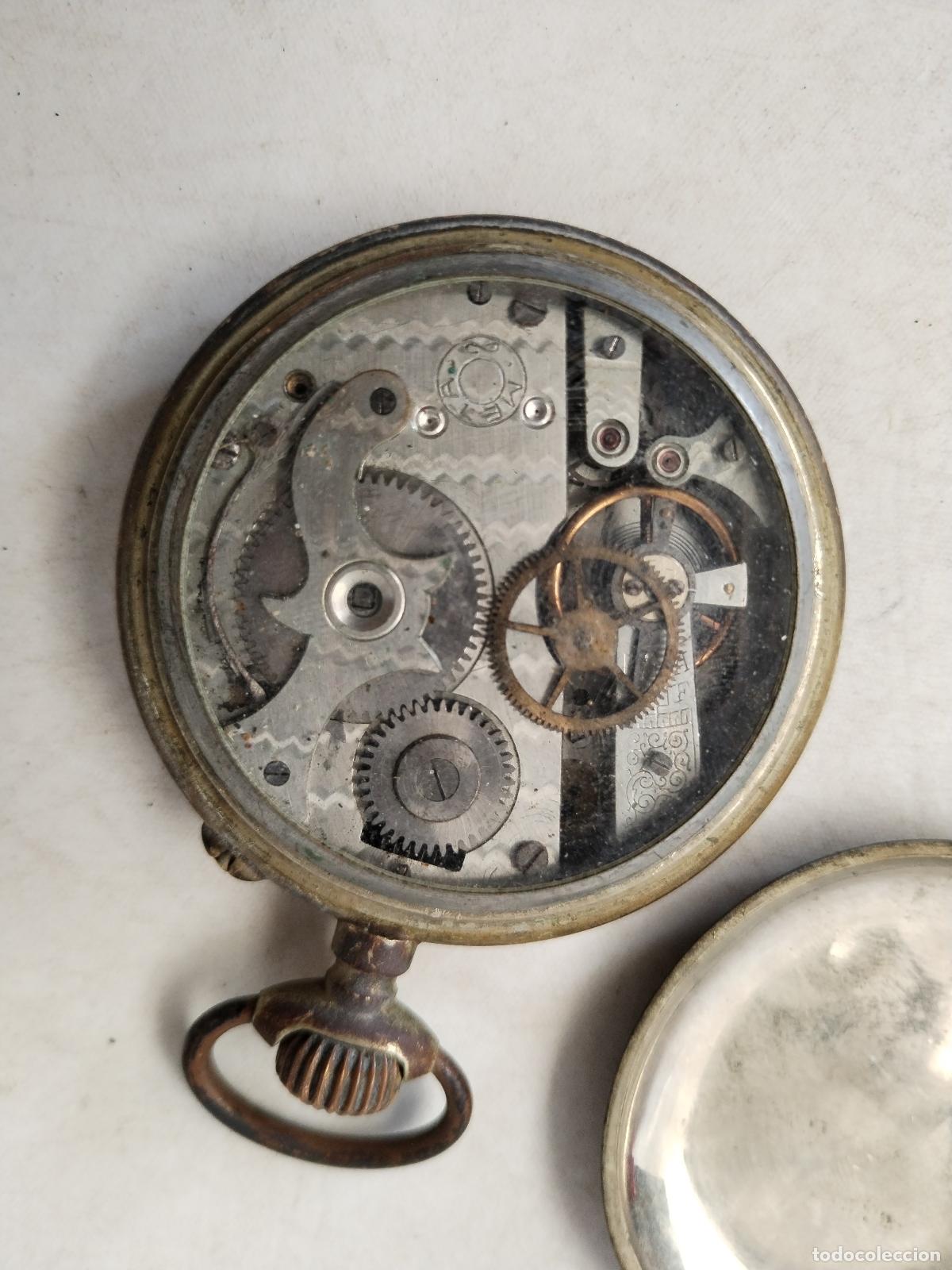 Relojes de bolsillo: antiguo reloj de bolsillo meta - Foto 7