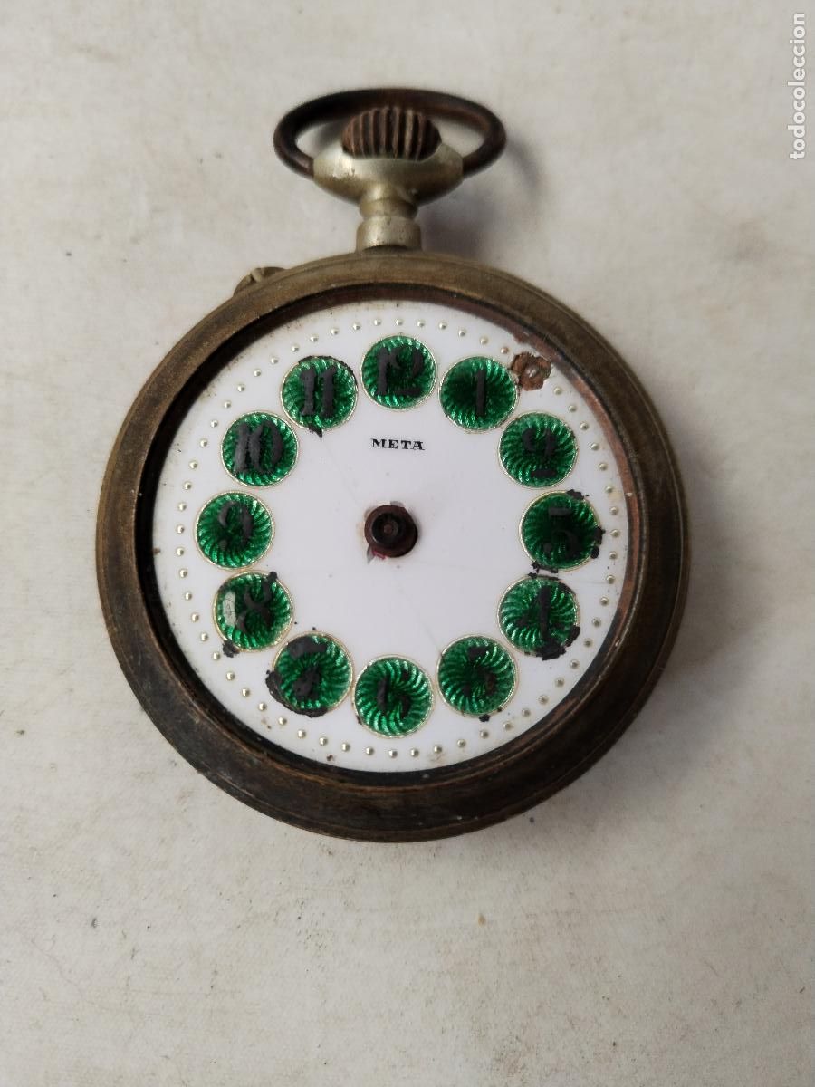 Relojes de bolsillo: antiguo reloj de bolsillo meta - Foto 9