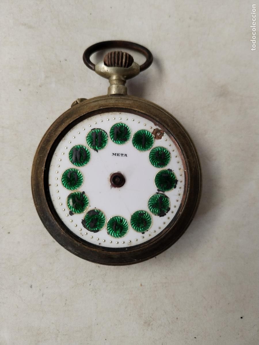 Relojes de bolsillo: antiguo reloj de bolsillo meta - Foto 1