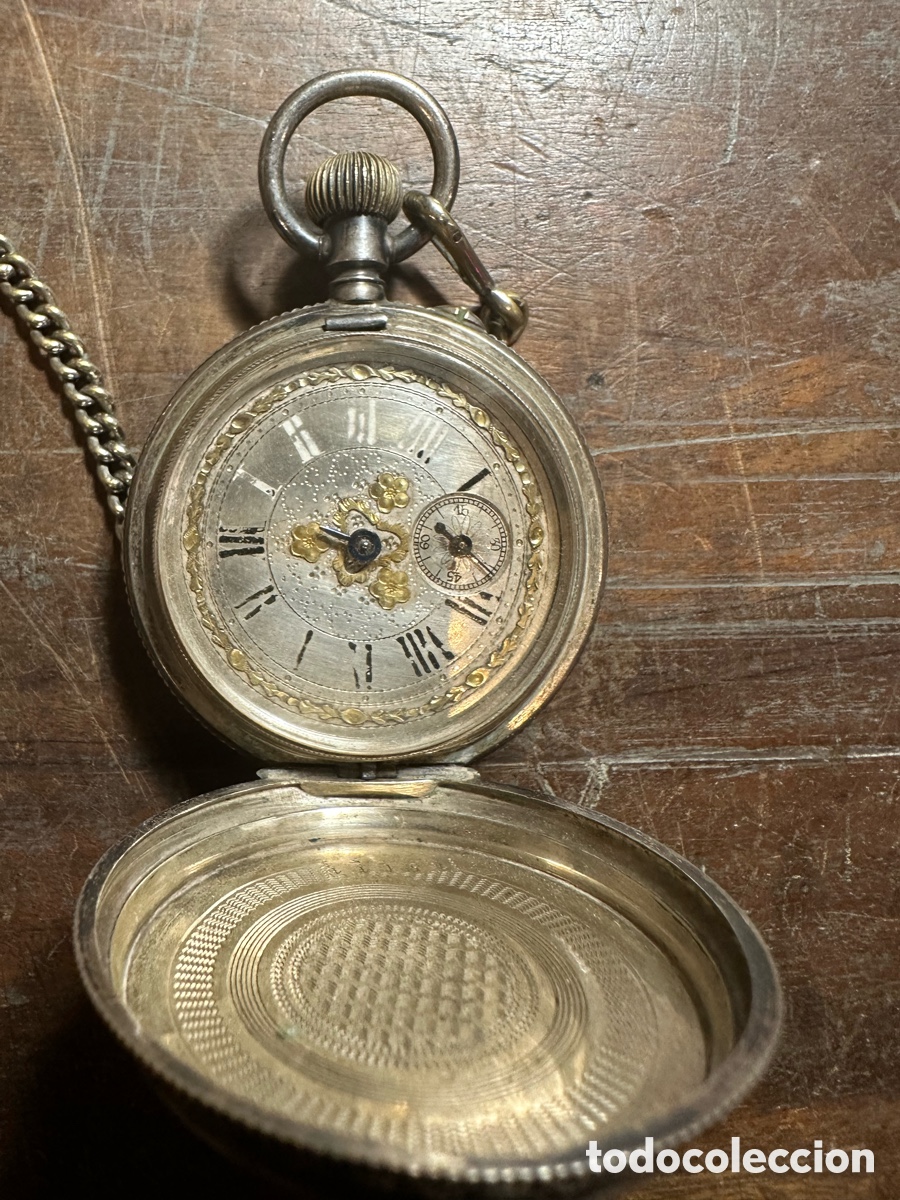 Relojes de bolsillo: Reloj de bolsillo 3 tapas plata - Foto 4