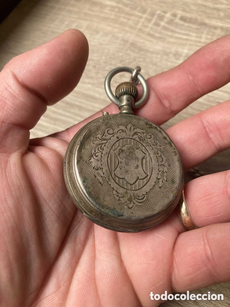 Relojes de bolsillo: Reloj bolsillo de plata de cuerda - Foto 5