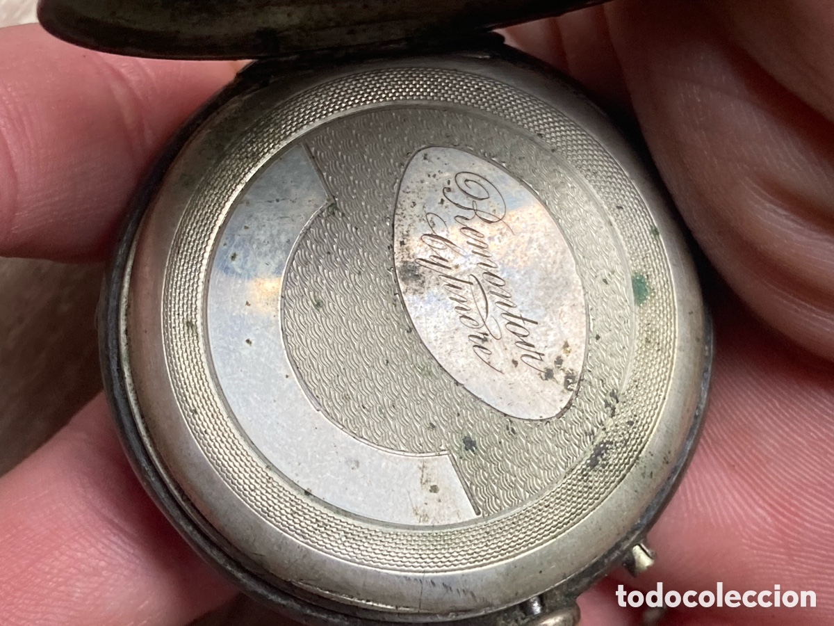 Relojes de bolsillo: Reloj bolsillo de plata de cuerda - Foto 6
