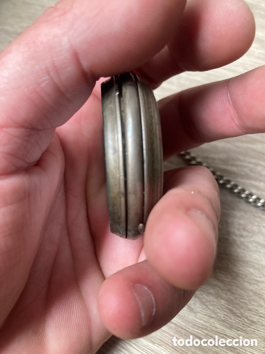 Relojes de bolsillo: Reloj bolsillo de plata de cuerda - Foto 7