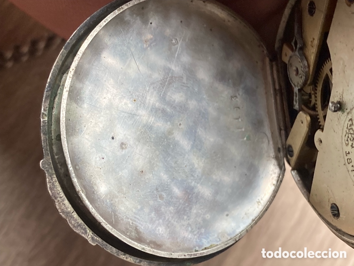 Relojes de bolsillo: Reloj bolsillo de plata de cuerda - Foto 9